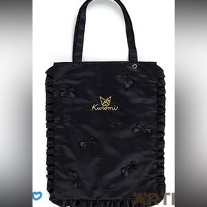 Kuromi Black Tote Bag with Ruffle Details